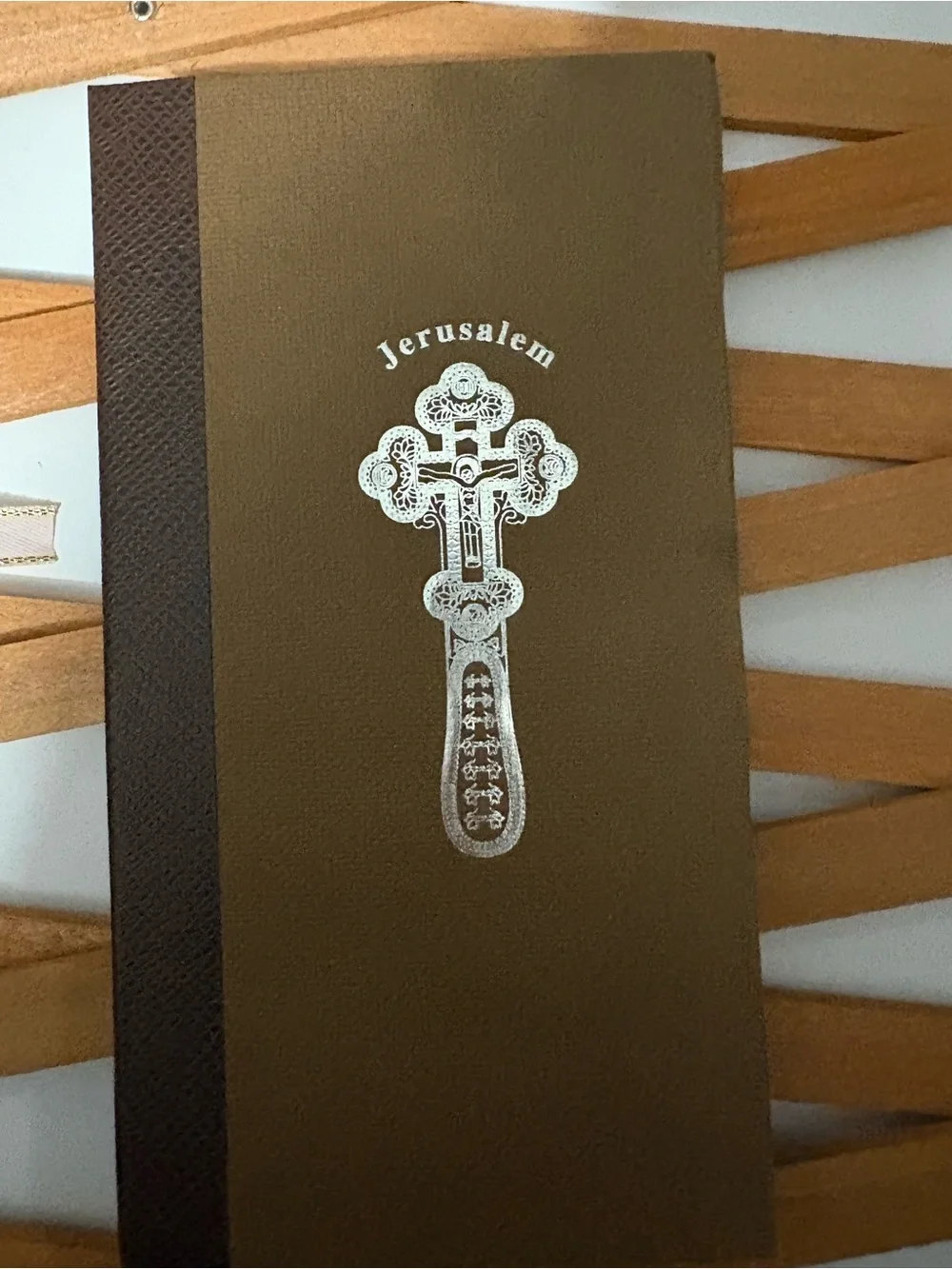 Classic Gold & Brown Religious Keep sake - Elegant Cross Design